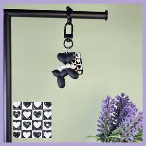 Balloon Dog Keychain‎ With Pearl Necklace (NWOT)
